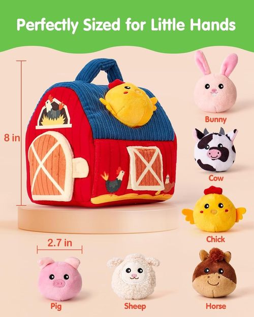 Montessori Farm Animals Barn Toy Set for Babies 6-12  - Sensory Playtime — image 5