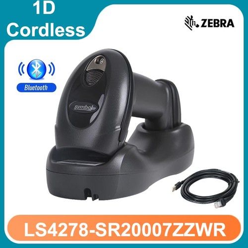 Symbol LS4278-SR20007ZZWR 1D Laser Wireless Barcode Scanner w Cradle & USB Cable