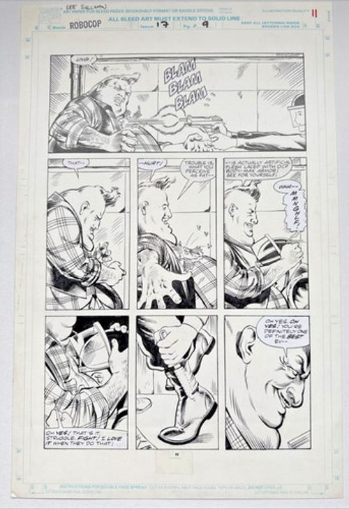 Lee Sullivan Original Art - Robocop Issue 17,  Page 9 - Marvel Comic Books