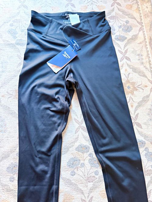 Reebok Speedwick Women’s Black Ankle Gym Leggings Stretch Size S 30in