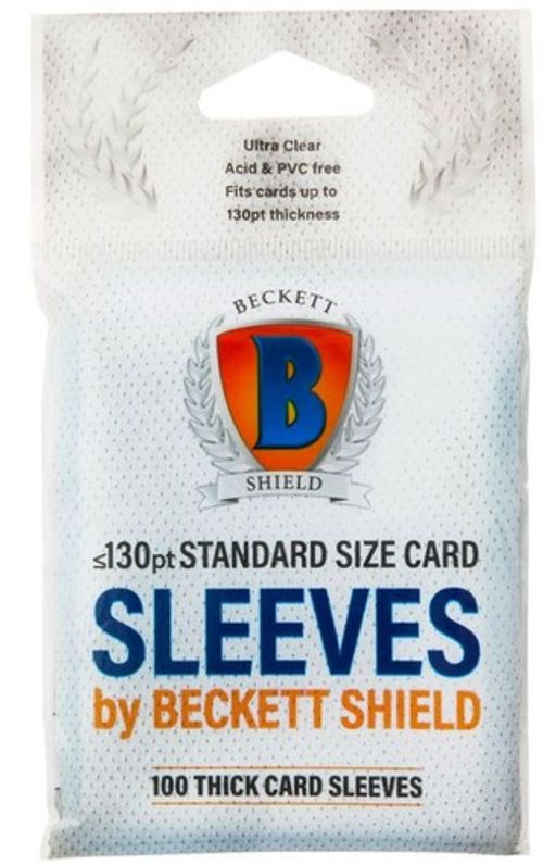 Beckett Shield 130pt Trading Card Sleeves Deck Protectors Packs 100 Thick Cards