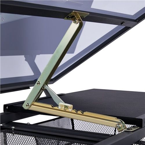 Adjustable Glass Drafting Table with 2 Drawer Art Craft Drawing Board with Stool — image 8