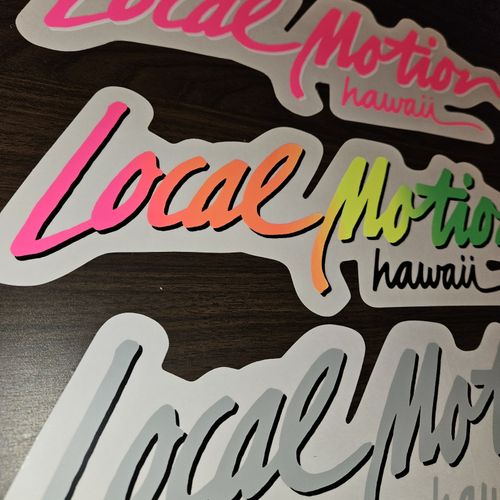VTG Local Motion Hawaii Sticker Neon Fade, Pink, Gray 5"x18" 80s 90s Sticker Lot — image 3
