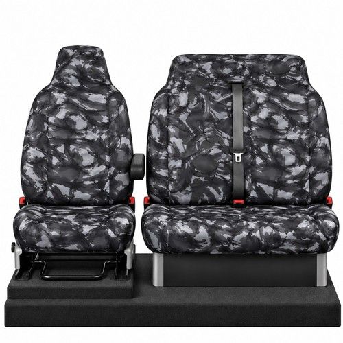 For Ford Transit Custom 2017+ - Heavy Duty Waterproof Van Seat Covers Grey Camo