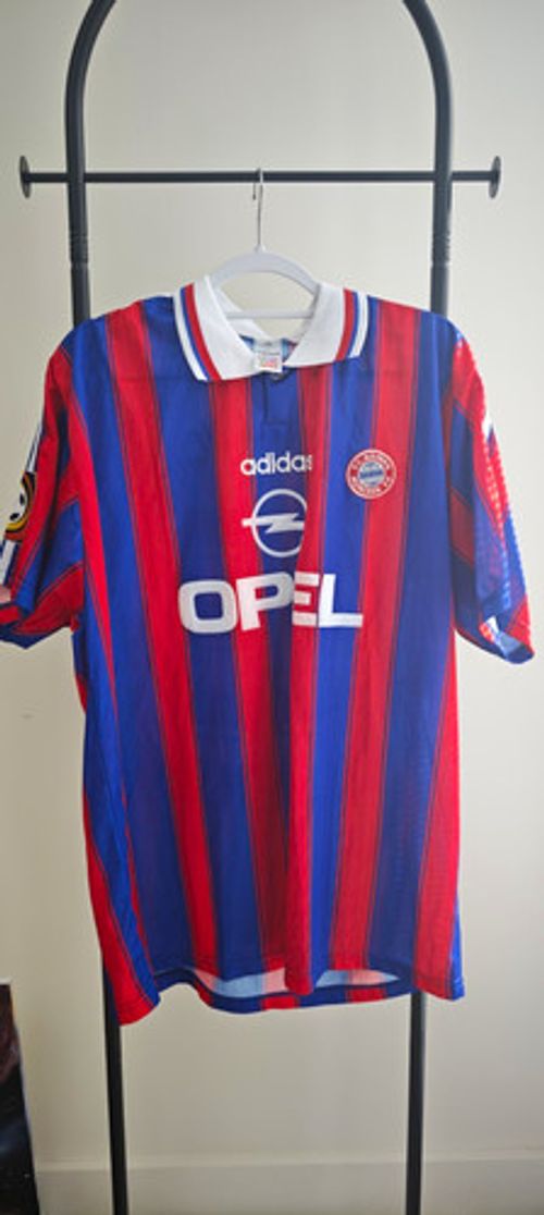 Vintage Bayern Munich 1995-97 Home Shirt Adidas Klinsmann #18 XL Opel