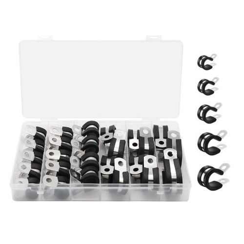 Multipurpose Steel & Rubber Lined Clip 25pcs Assortment set Steel Hose Clip set
