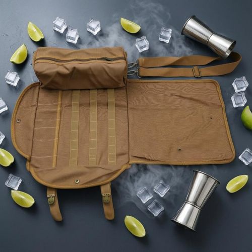 Bartender Tool Bag Canvas Travel Gear Shoulder Strap — image 3