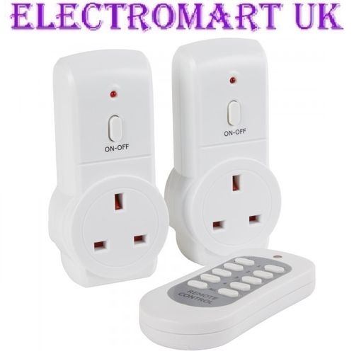2 WAY WIRELESS REMOTE CONTROL PLUG IN SOCKETS MAINS 13A ENERGY SAVING — image 1