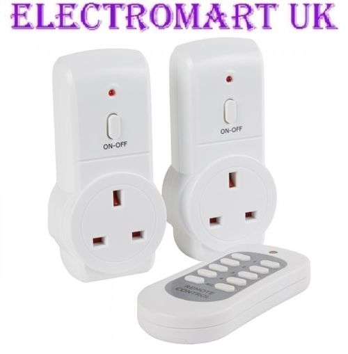 2 WAY WIRELESS REMOTE CONTROL PLUG IN SOCKETS MAINS 13A ENERGY SAVING