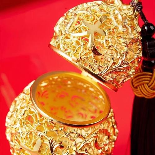 Zhu Bingren Tong Brass Filigree Gourd Ornament Fu Lu Da Ji Wood Base UK Stock — image 4