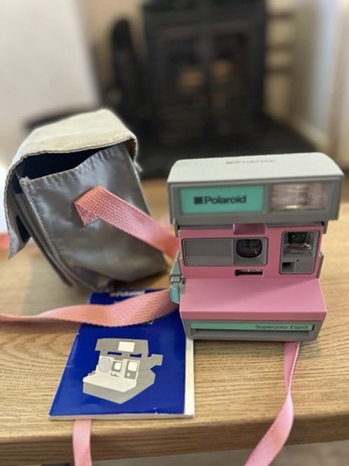 Polaroid Supercolor Esprit 600 Instant Film Camera - Pink/Grey - Tested Working