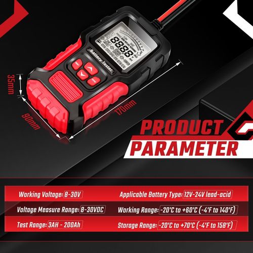 12V 24V Car Load Battery Tester Digital Analyzer Diagnostic Tool LCD Screen UK — image 3