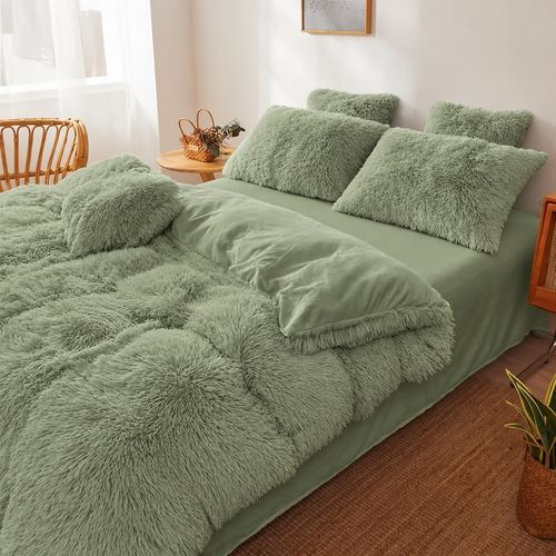 Fluffy Long Faux Fur Duvet Cover Shaggy Teddy Fleece Soft Warm Winter Bedding — image 6