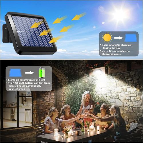 Solar Power LED PIR Motion Sensor Wall Light Security Outdoor Garden Flood Lamp — image 2