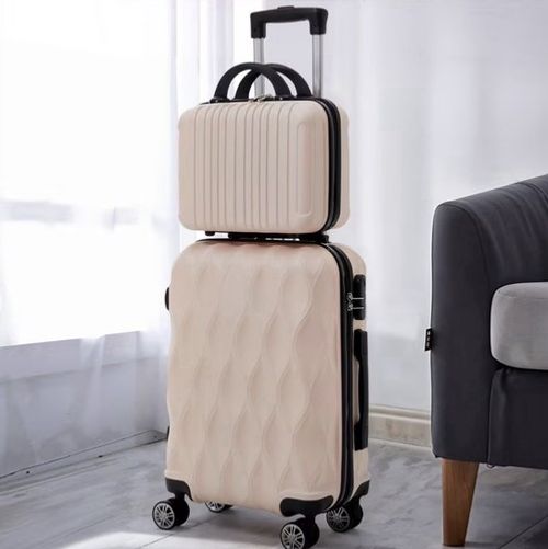 Set Of 2 Suitcase Set Hard Shell 4 Wheels Cabin Case Luggage With Vanity Case