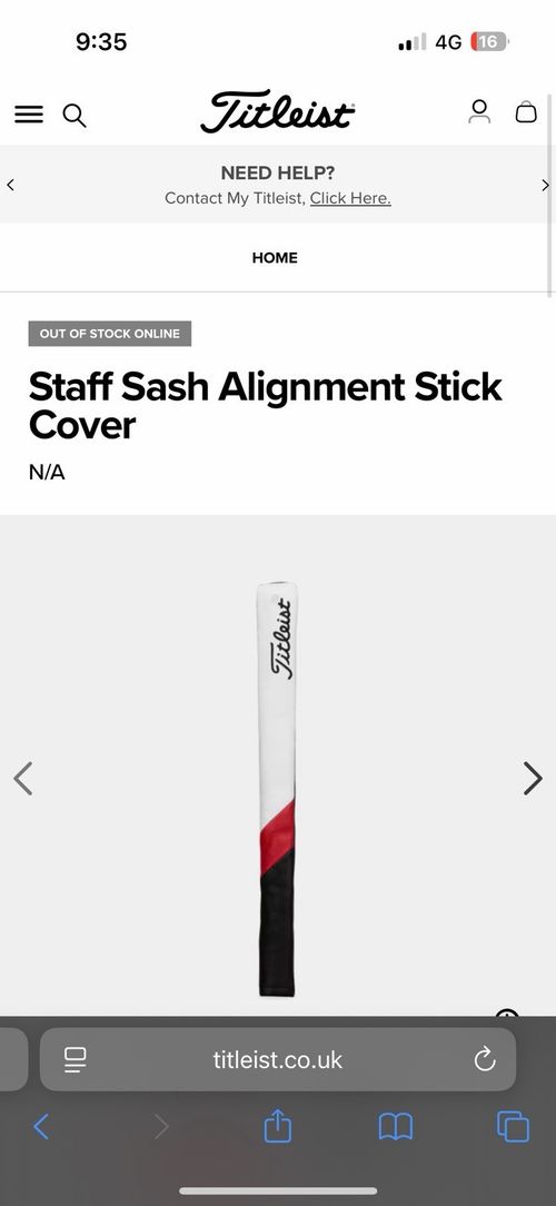 Titleist Golf Alignment Stick Black Leather Cover — image 5
