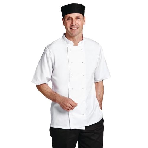 White Chefs Jacket Boston Unisex Short Sleeve Professional Kitchen Uniform — image 7