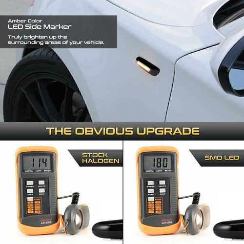 2PCS Black Smoked Side Indicator LED Repeater Light For BMW E81 E87 E90 E92 E60 — image 8