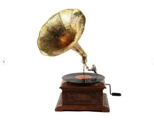 Antique Gramophone, Fully Functional Working Phonograph, win-up record player — image 3