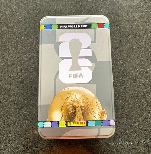 Panini FIFA World Cup 2026 EMPTY Mega Tin Card Storage Box Silver Multi UNUSED