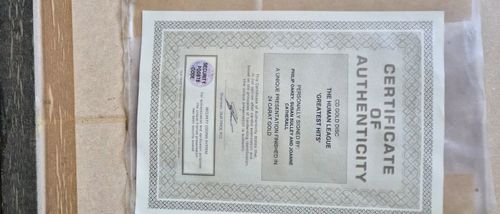 The Human League Gold Presentation Disc Framed, Autographed And Athenticated — image 3