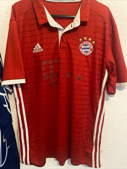 adidas Bayern Munich Home Shirt Red Adults Short Sleeve M