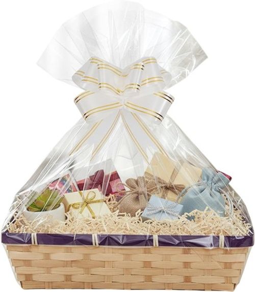 Rectangle Wicker Basket Xmas Hamper Make Your Own Hamper Kit Gift Wrap Set