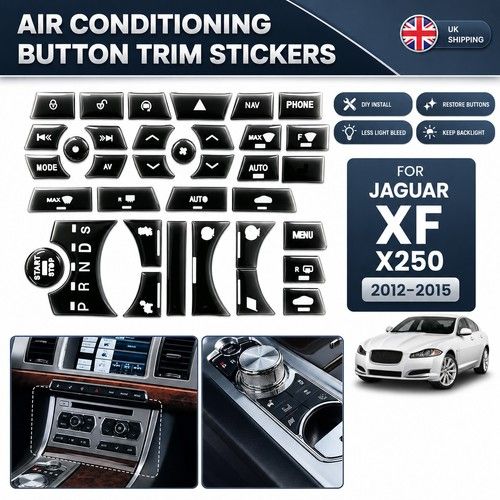 Fits For Jaguar XF X250 (2012-2015) Air Conditioning Button Stickers Trim Black