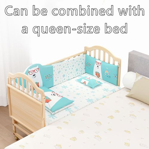 Wooden Baby Crib Bedside Cot 3-in-1 Safe Crib Next to Me From Birth Adjustable — image 11