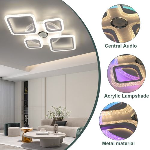60W Ceiling Light with Remot RGB Dimmable Bluetooth Speaker Music Ceiling Lamp — image 12