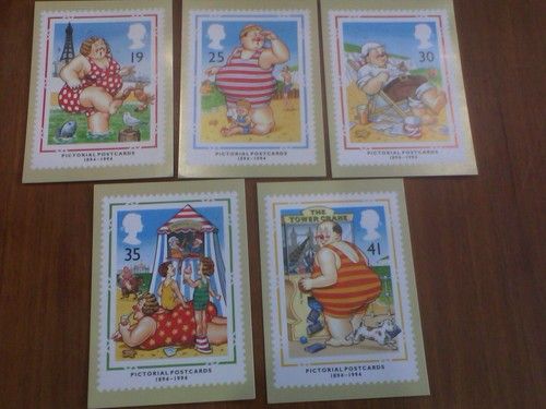 Seaside Pictorial Postcards 1994. 5 card set. First day issue with stamps