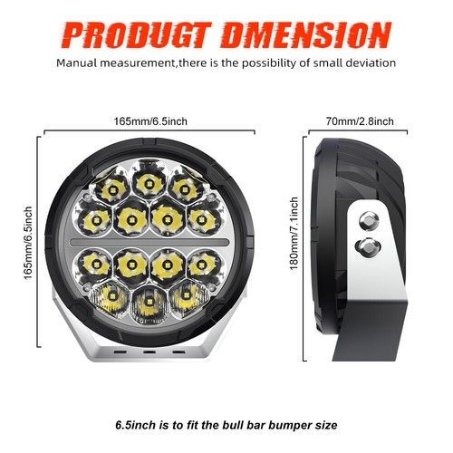 LED Driving 7/9 inch LED ROUND SPOTLIGHT LAMP DRIVING DRL BEAM OFFROAD TRUCK