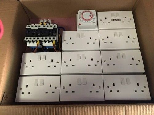 6/10 12/14 16/18 Way Contactor Board MDF 40a Grow Light Socket Timer Hydroponics