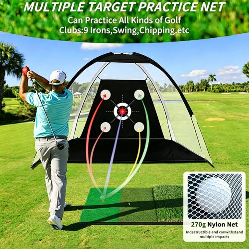 10x7ft Golf Practice Net with Mat & Balls Hitting Driving Chipping for Garden — image 8
