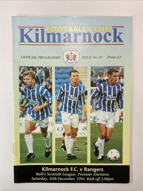Kilmarnock v Rangers;  10th December 1994