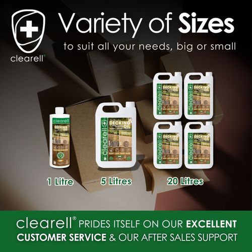 Clearell 20L DECKING OIL | Clear Matt Wood Shed Preserver UV Treatment 20 Litres — image 10