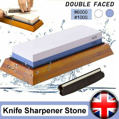 1000/6000 Dual Whetstone Waterstone Knife Water Wet Stone Sharpener with Base