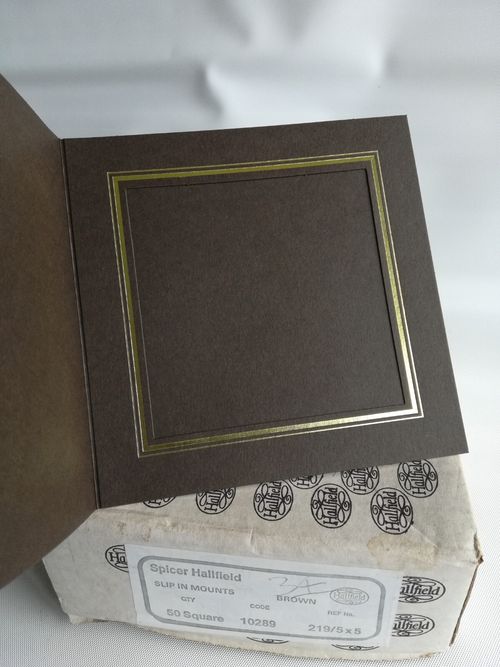 Box Of 34  Spicer Hallfield Slip-in Photo Mounts for 5" x 5" prints — image 2