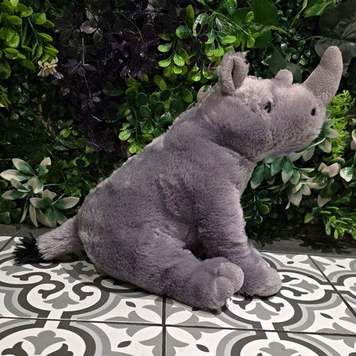 Grey Rhinoceros Plush Soft Toy Stuffed Animal, Small 15-35cm