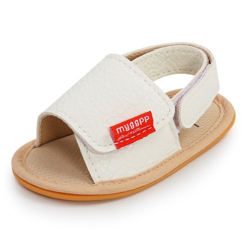Newborn Baby Boys Girls Leather Pram Shoes Infant Toddler Rubber Summer Sandals — image 2
