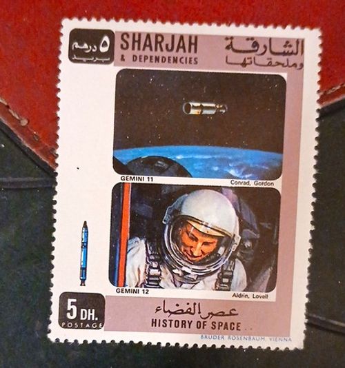 Sharjah 5 Dh Space Theme Postage Stamp History of Space Gemini 11 & 12 MNH