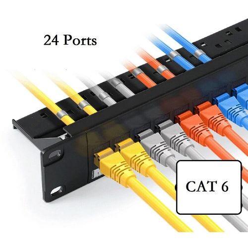 24 Port RJ45 CAT6 Gigabit Thru Coupling Patch Panel with Back Bar — image 5