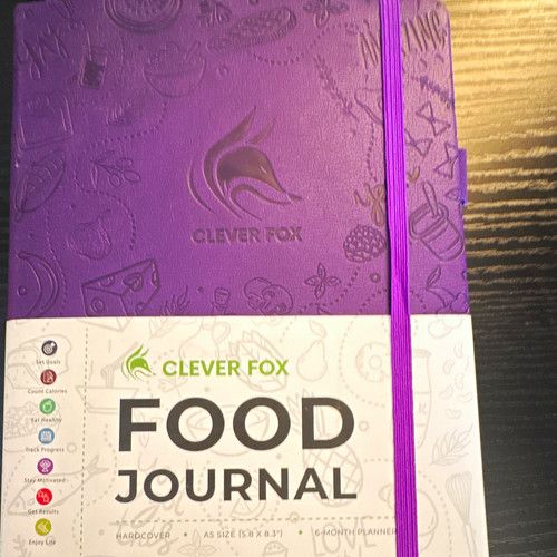 Clever Fox Daily Food Journal & Tracker A5 (5.8 x 8.3) Hardcover, Purple