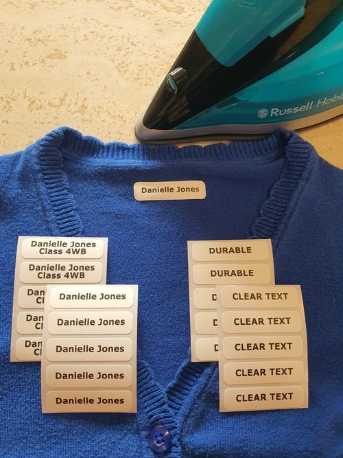 Iron on Name Labels Personalised Name labels for clothes School Care home x50 — image 4
