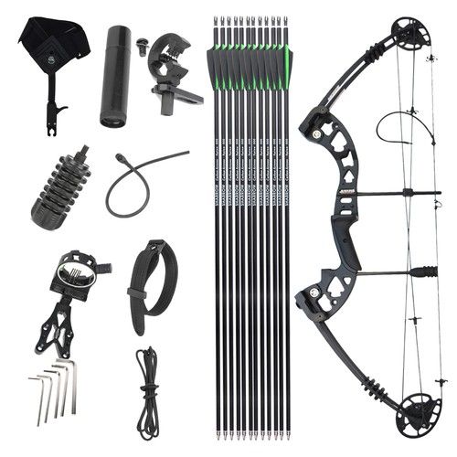 Compound Bow Carbon Arrow Set 30-55lb Adjust Field Archery Bow Hunting Target UK