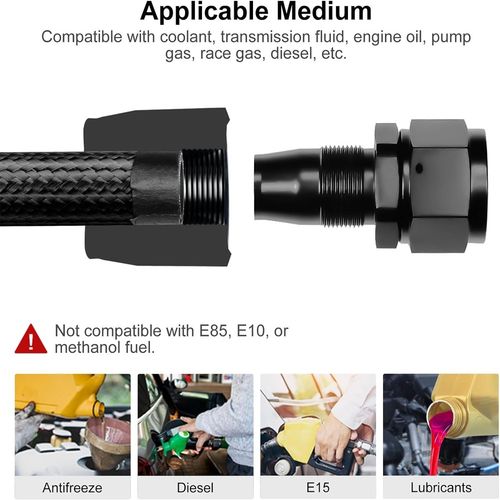 6AN Fuel Line Kit 16FT Nylon Braided Oil Fuel Line Hose Fitting Adapter Kit — image 7