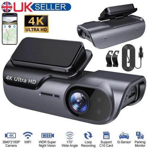 GPS HD 4K Dash Cam Wireless WiFi Front Car DVR Camera Video Recorder G-Sensor-UK
