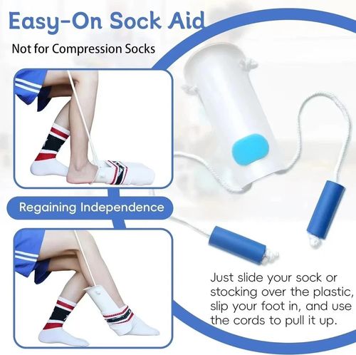 Sock Aid Sock Helper Puller Easy On Off Pulling Assists for Elderly Pregnant — image 5