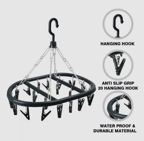 Peg Dryer 20 Clip Sock Airer Laundry Clothes Underwear Washing Hanger Drying