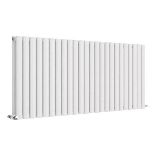 Radiator Horizontal Double Panel Oval Column Designer Central Heating White Rad